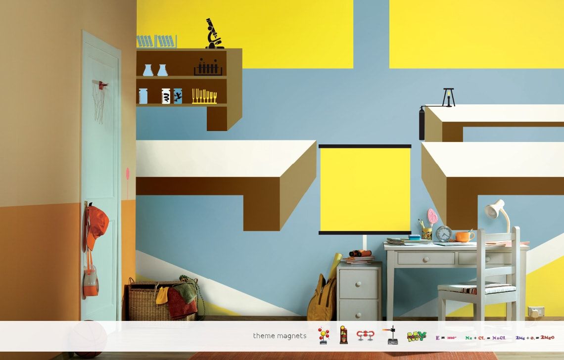 ColourDrive-Asian Paints Young Scientists - Non Magnet View Kids Room Decor Design Painting  for 