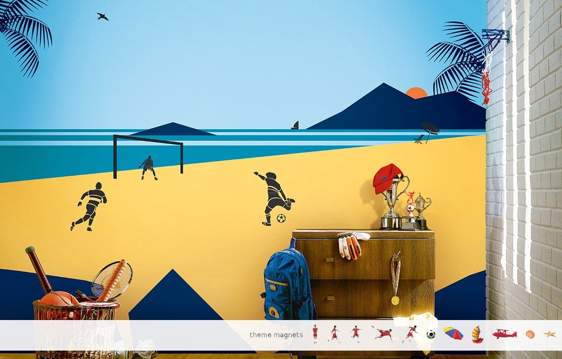 ColourDrive-Asian Paints Beach Time Fun - Non Magnet View Kids Room Decor Design Painting  for 