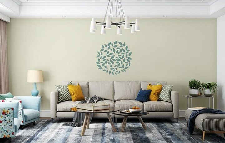 ColourDrive-Royale Luxury Emulsion Bush House Wall Stencil Design Painting  for Master Bedroom