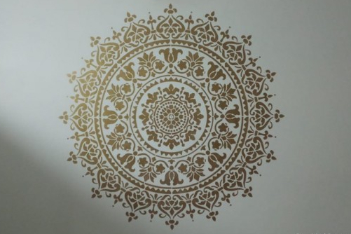 ColourDrive-Royale Luxury Emulsion Mandala Design House Wall Stencil Design Painting  for Living Room,Study Room,Pooja Room