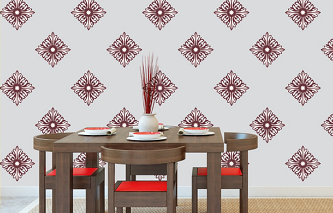 ColourDrive-Royale Luxury Emulsion North Start House Wall Stencil Design Painting  for Living Room,Study Room,Kids Room