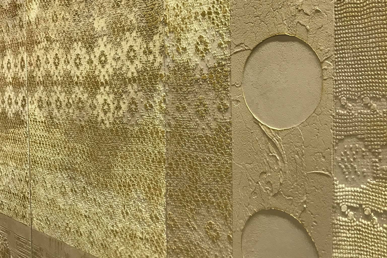 NovaColor Calcecruda Beige Calcecruda InterMesh wall texture painting design for Living Room