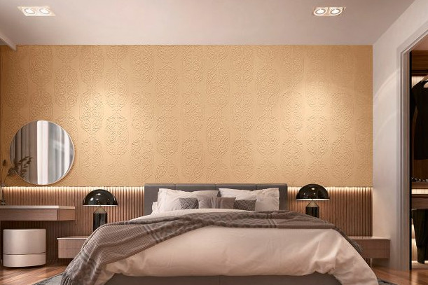 Asian Paints Royale Play Pastel Lithos Jaal-e-Taj wall texture painting design for Bedroom,Master Bedroom