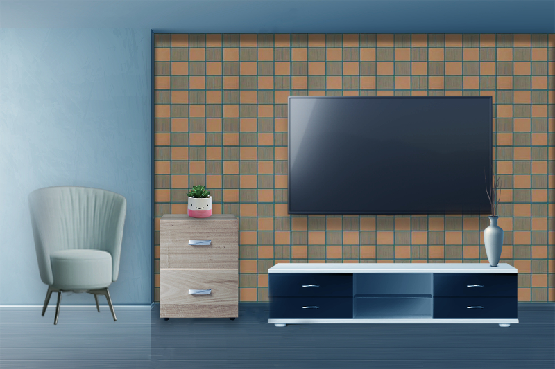 Royale Play Infinitex Brown Infinitex Grid wall texture painting design for Living Room,Dining Hall