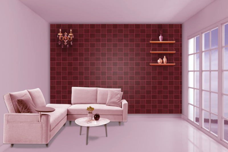 Royale Play Infinitex Red,Brown Infinitex Grid wall texture painting design for Living Room,Master Bedroom