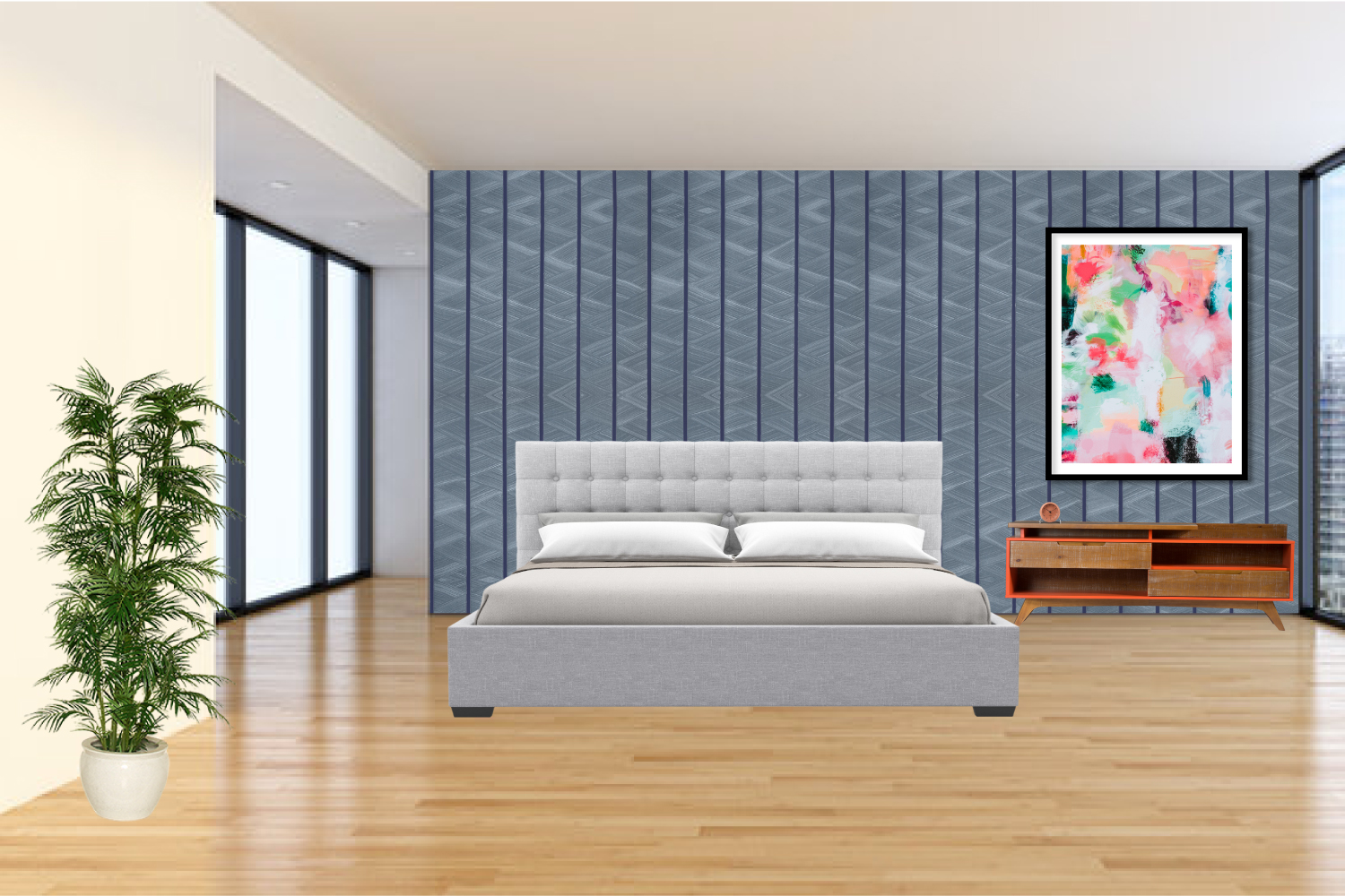 Asian Paints Royale Play Gray Palm Weave wall texture painting design for Dining Hall,Presentaion Hall