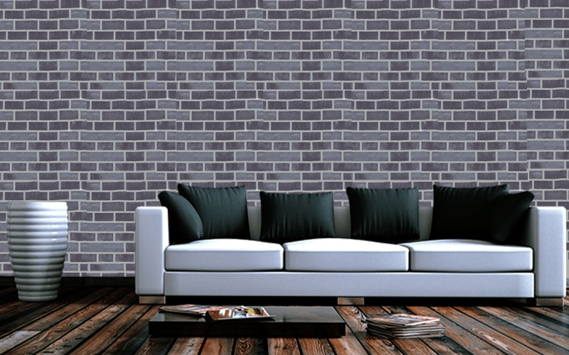 Asian Paints Royale Play Blue,Gray Bricks wall texture painting design for Bedroom