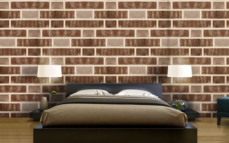 Asian Paints Royale Play Brown Bricks wall texture painting design for Living Room,Study Room