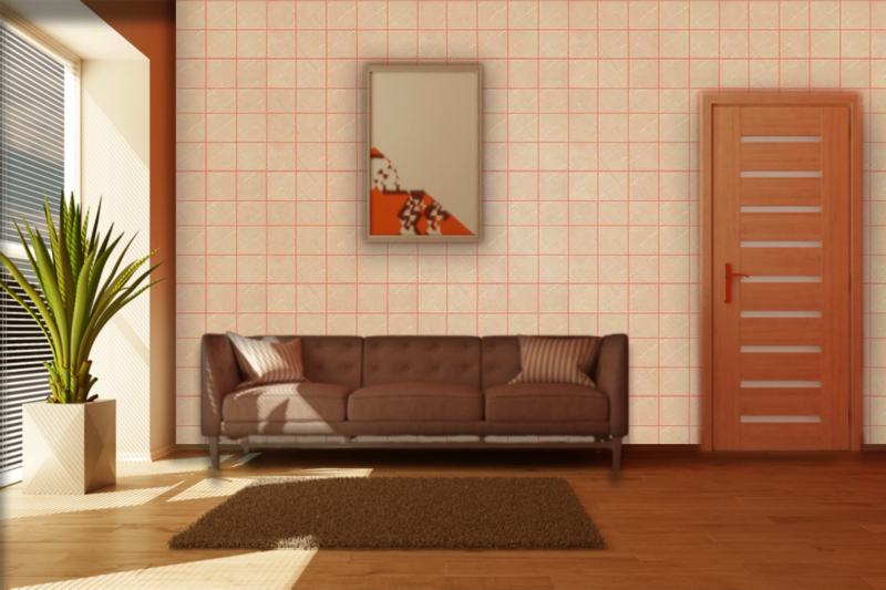 Royale Play Infinitex Orange Infinitex Square wall texture painting design for Bedroom