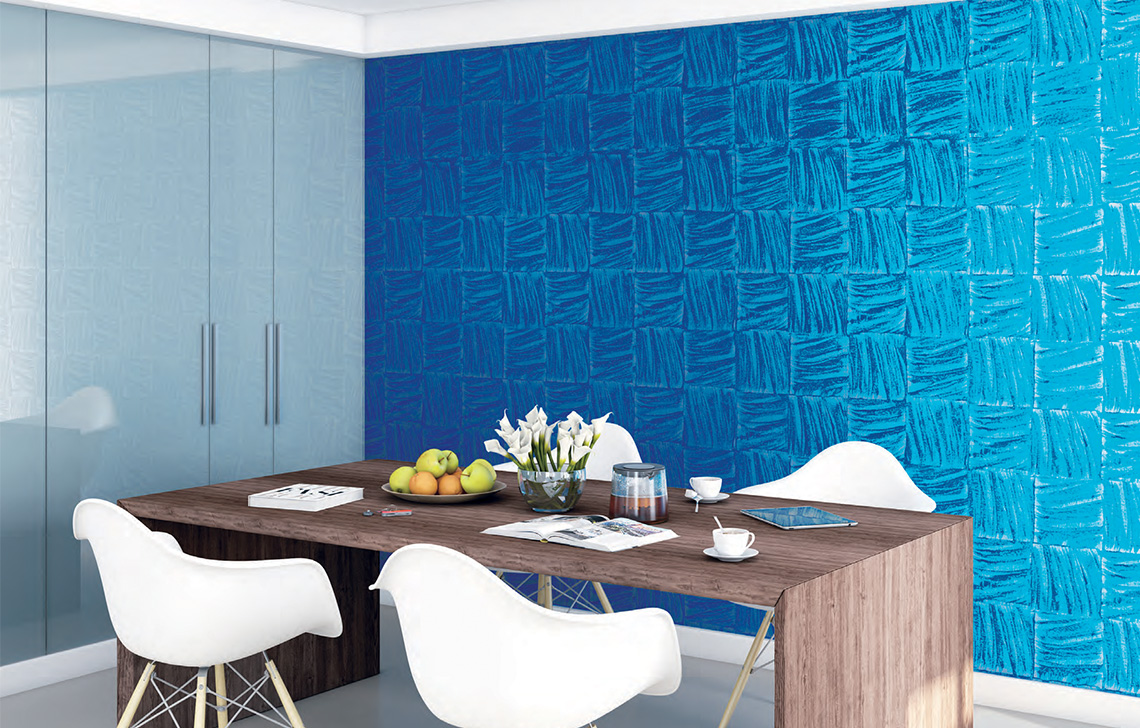 Asian Paints Royale Play Blue Delta wall texture painting design for Bedroom,Study Room