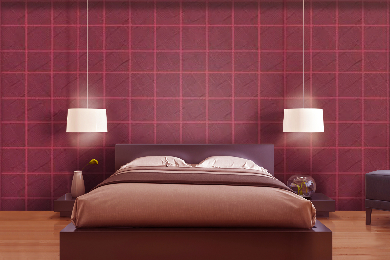 Royale Play Infinitex Red Infinitex Square wall texture painting design for Master Bedroom