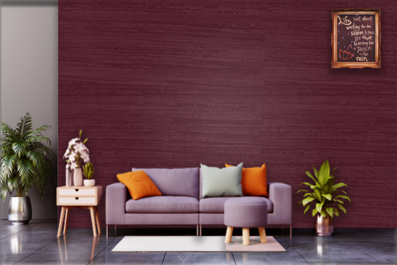 Asian Paints Royale Play Red Infinitex Shale wall texture painting design for Living Room