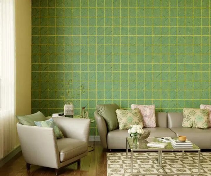 Royale Play Infinitex Green Infinitex Square wall texture painting design for Living Room,Study Room,Master Bedroom,Staircase