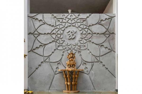 ColourDrive-Asian Paints Royale Play Embossed Mandala Finish With Archi Concrete