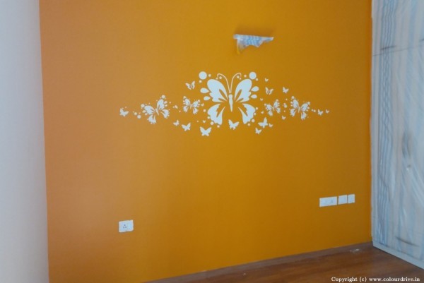 Peacock Wall Stencil Designs Butterfly Stencil Painting For Guest Bedroom