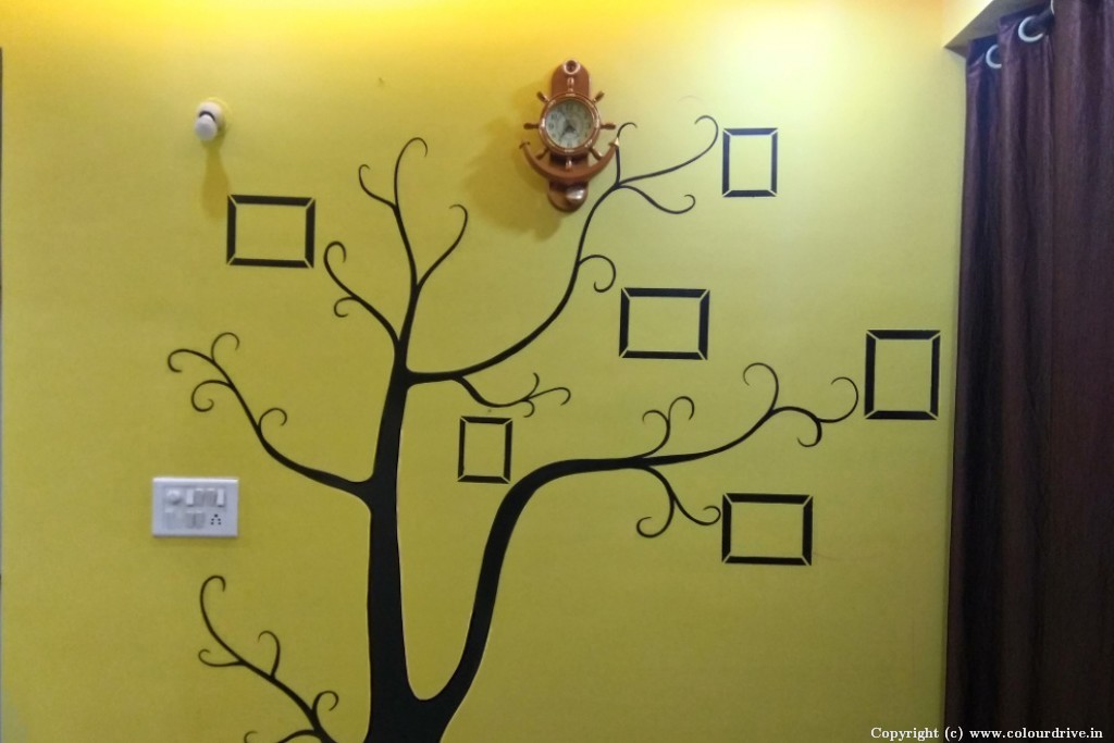 Home Wall Colour Idea Family Tree Design Free Hand Paint Art For Bedroom