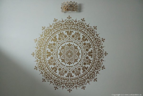 Interior Design Wall Stencils Mandala Stencil Painting For Pooja Room