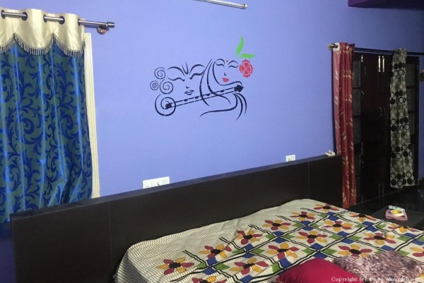 How To Make Stencil Designs For Walls Radha Krishna Stencil Painting For Master Bedroom