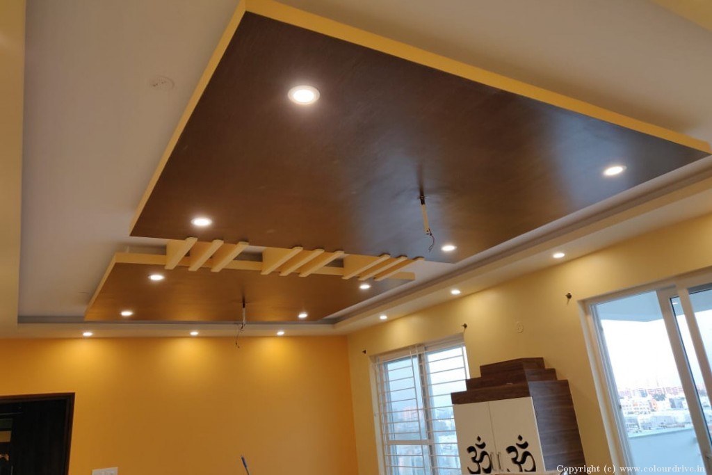 Asian Paints Interior Colour Catalogue Colour Combi With Wood Design False Ceiling For Living Room