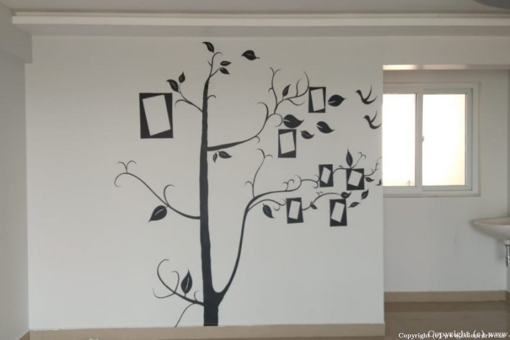 New Painting Idea Family Tree Stencil Painting For Master Bedroom