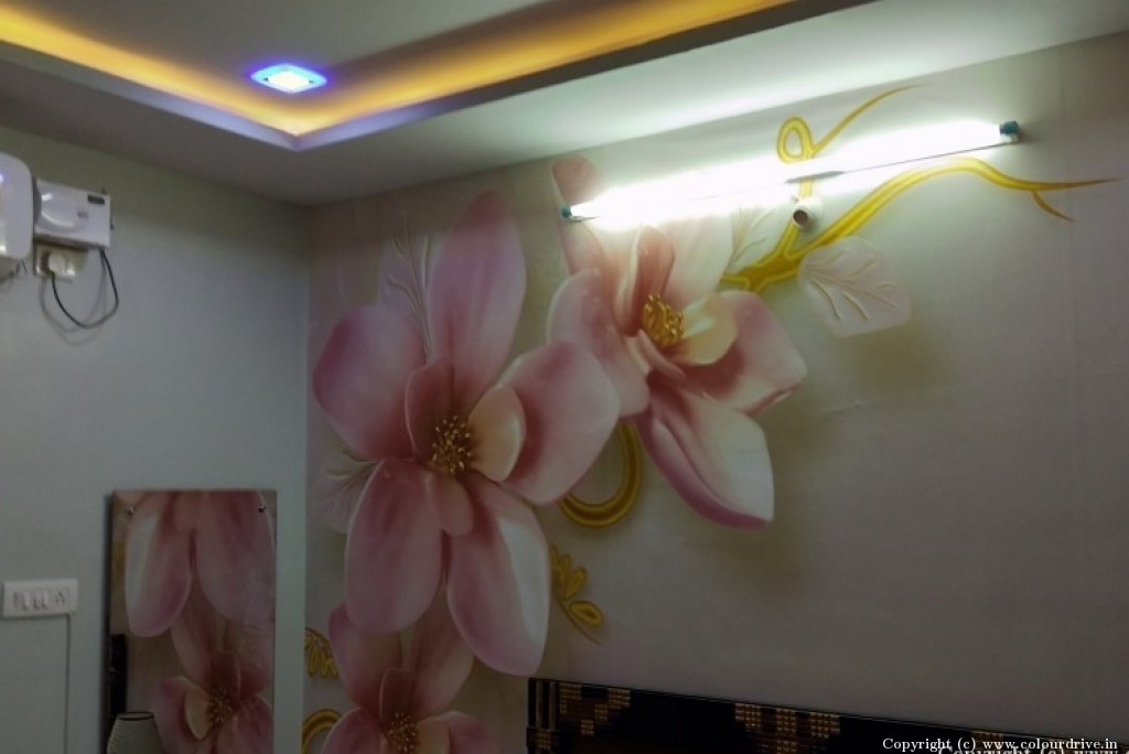 3D Flower Design Wallpaper In Home Design, Wallpaper for Master Bedroom