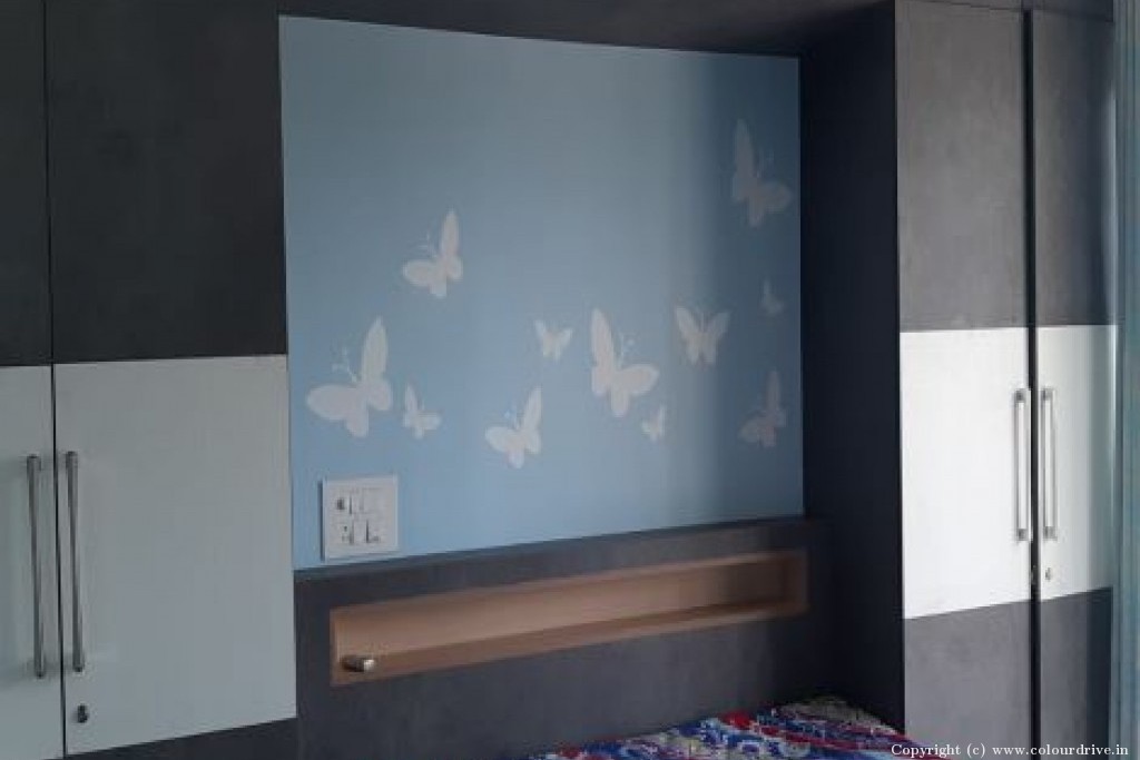 Cool Stencil Designs For Walls Butterfly Design Stencil Painting For Bedroom