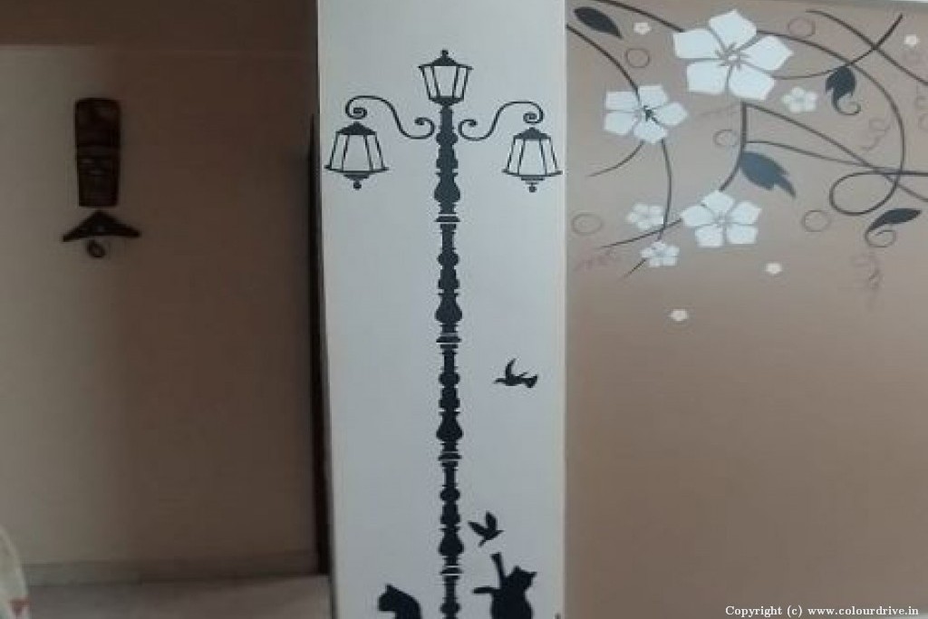 Bedroom Asian Paints Wall Design Stencils Street Lamp Stencil Painting For Guest Bedroom