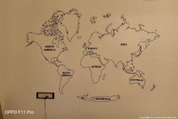 Full Wall Stencil Designs Stencil Design World Map Outline On Wall Stencil Painting For Study Room