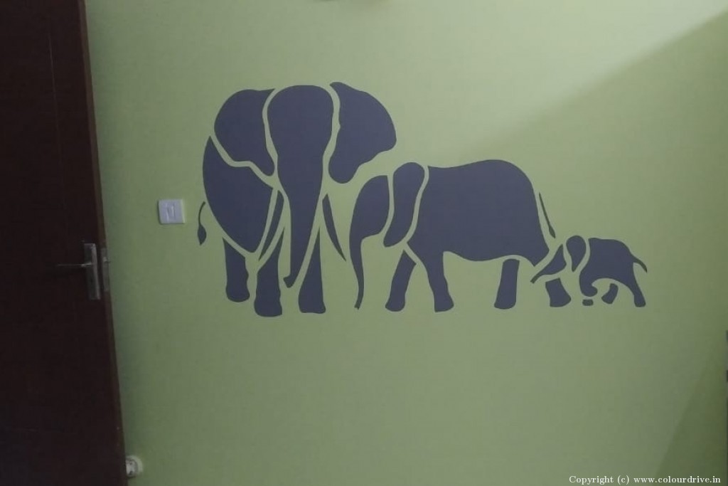 Modern Stencil Designs Herd Stencil Painting For Kids Room