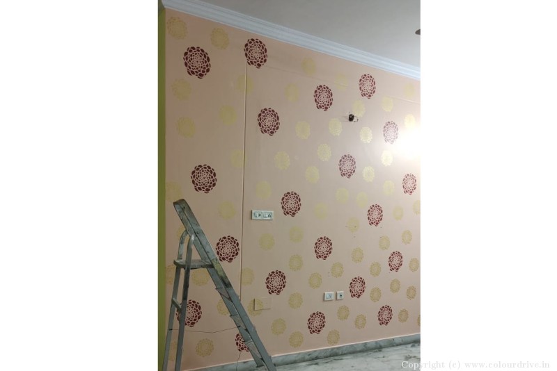 Wall Design  Stencil Painting For Bedroom