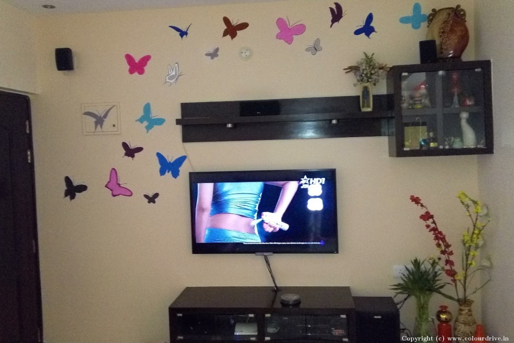 Wall Design Stencil Wall Butterfly Interior Painting For Living Room
