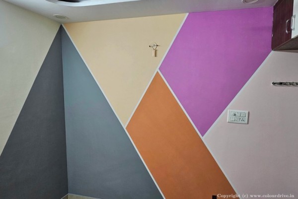 Interior Design Wall Stencils Geometric Design Stencil Painting For Master Bedroom