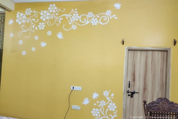 Stencil Designs For Living Room Walls Floral Stencil Design On Wall Stencil Painting For Living Room