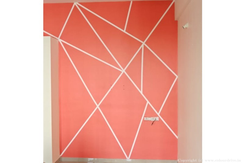 Wall Stencil Design Images Simple Geometric Design  Stencil Painting For Living Room