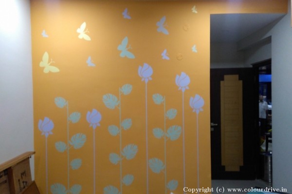 Stencil Painting, and Home Painting Recent Project at Kompally Hyderabad