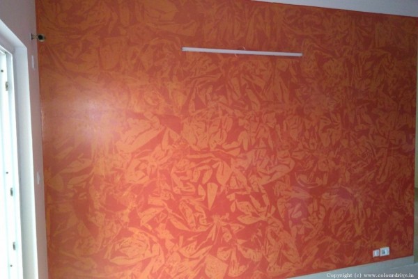 Beautiful Wall Texture Designs Dapple Red Texture Painting For Guest Room