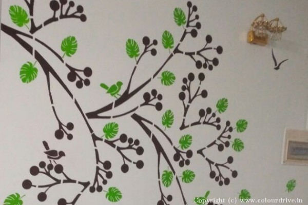 Stencil Painting,  Texture Painting, and Home Painting Recent Project at Varthur Bangalore