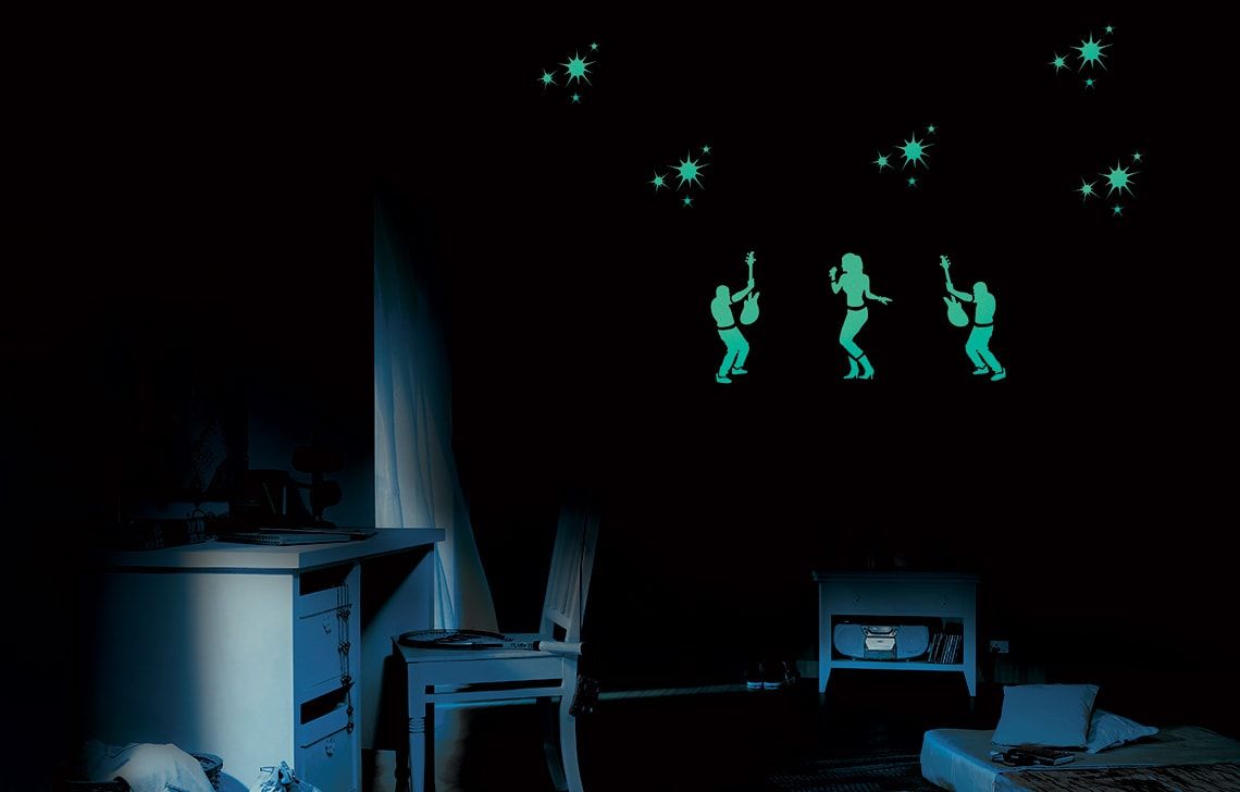 ColourDrive-Asian Paints Glow Themes - Night View Pricess of pop - Night View wall kidsRoomDecor design painting for Study Room,Kids Room