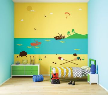 ColourDrive-Asian Paints Glow Themes - Day View Rush Hours - Day View wall kidsRoomDecor design painting for Study Room,Kids Room