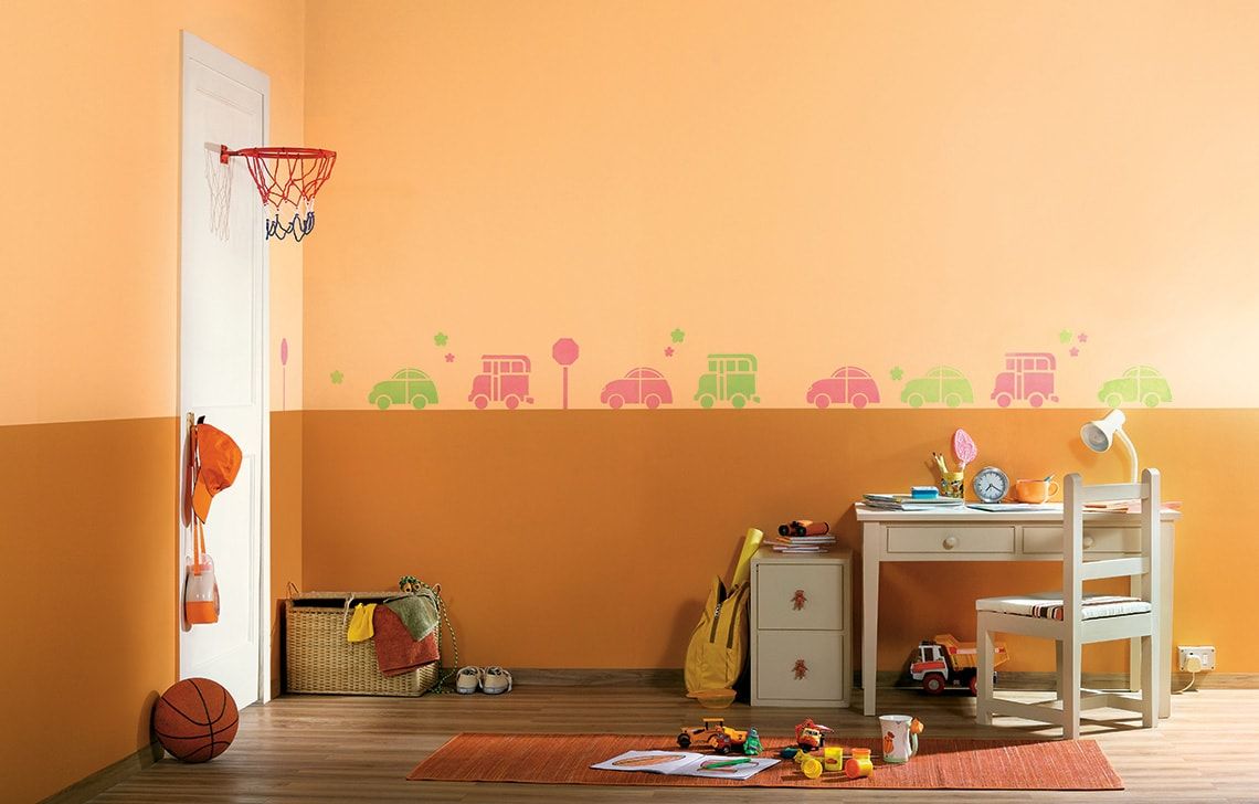 ColourDrive-Asian Paints Glow Themes - Day View Traffic Jam - Day View wall kidsRoomDecor design painting for Study Room,Kids Room