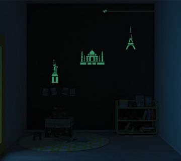 ColourDrive-Asian Paints Glow Themes - Night View Travel Trail - Night View wall kidsRoomDecor design painting for Kids Room,Master Bedroom