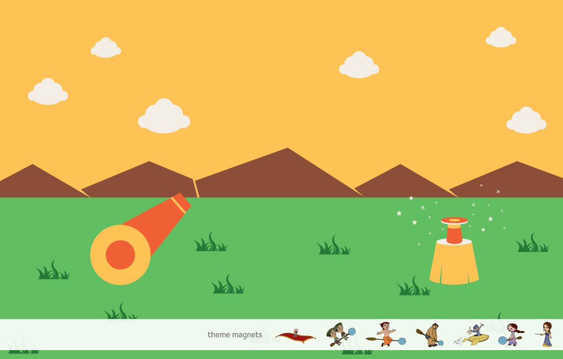 ColourDrive-Asian Chhota Bheem Magneeto Theme - No Magnet Chu Mantar Chu - No Magnet wall kidsRoomDecor design painting for Study Room,Kids Room