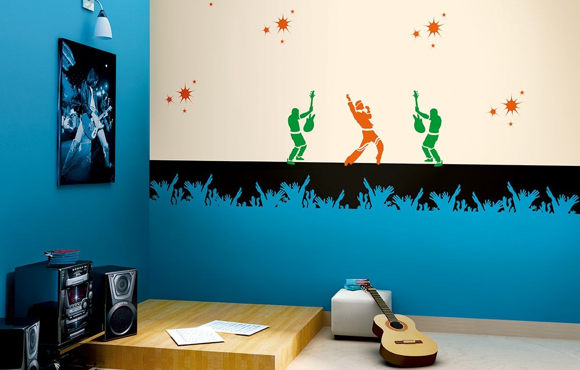 ColourDrive-Asian Paints Glow Themes - Day View Rock On - Day View wall kidsRoomDecor design painting for Living Room,Kids Room