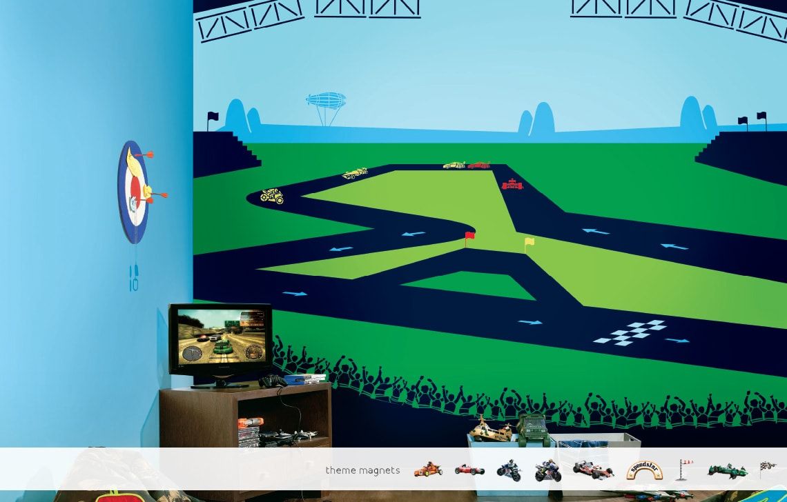 ColourDrive-Asian Paints Magneeto Themes - No Magnet Speed Machine - Non Magnet View wall kidsRoomDecor design painting for Kids Room,Kids Play Area