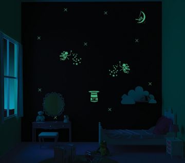 ColourDrive-Asian Paints Glow Themes - Night View Once Upon a time - Night View wall kidsRoomDecor design painting for Kids Room,Master Bedroom