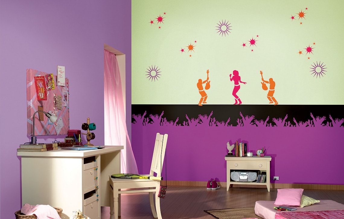 ColourDrive-Asian Paints Glow Themes - Day View Pricess of pop - Day View wall kidsRoomDecor design painting for Kids Room,Kids Play Area