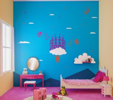 ColourDrive-Asian Paints Glow Themes - Night View Once Upon a time - Day View wall kidsRoomDecor design painting for Living Room,Kids Room