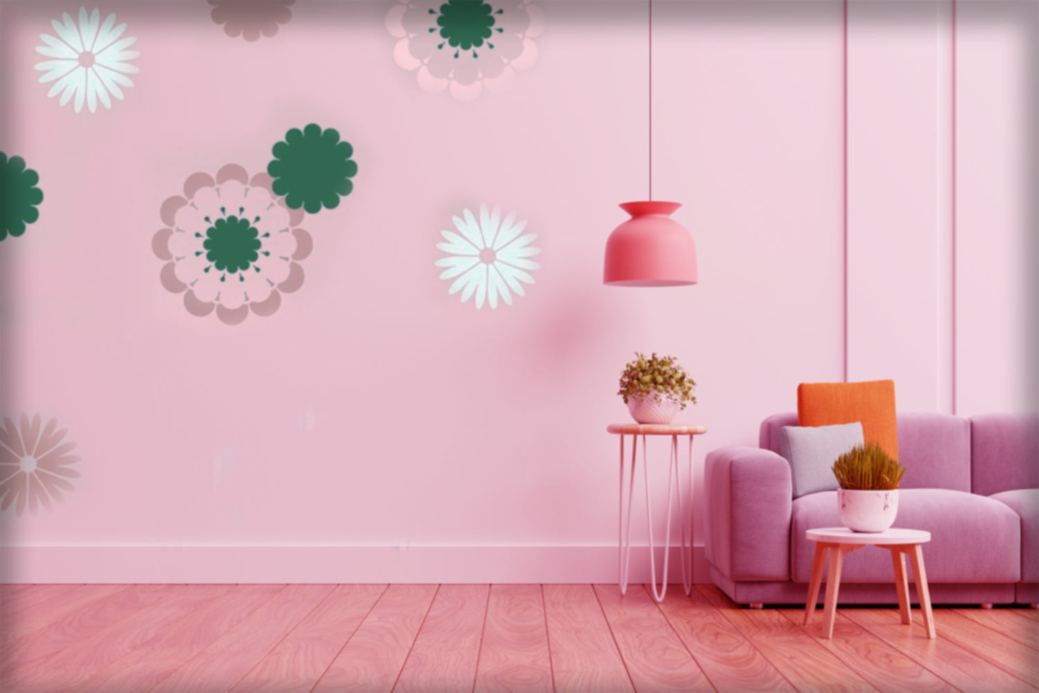 ColourDrive-Royale Luxury Emulsion Nature Stencils Sunflower wall stencil design painting for Master Bedroom,Guest Room