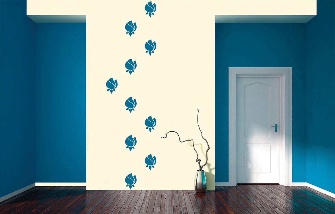 ColourDrive-Royale Luxury Emulsion Nature Stencils Rose New wall stencil design painting for Living Room,Study Room