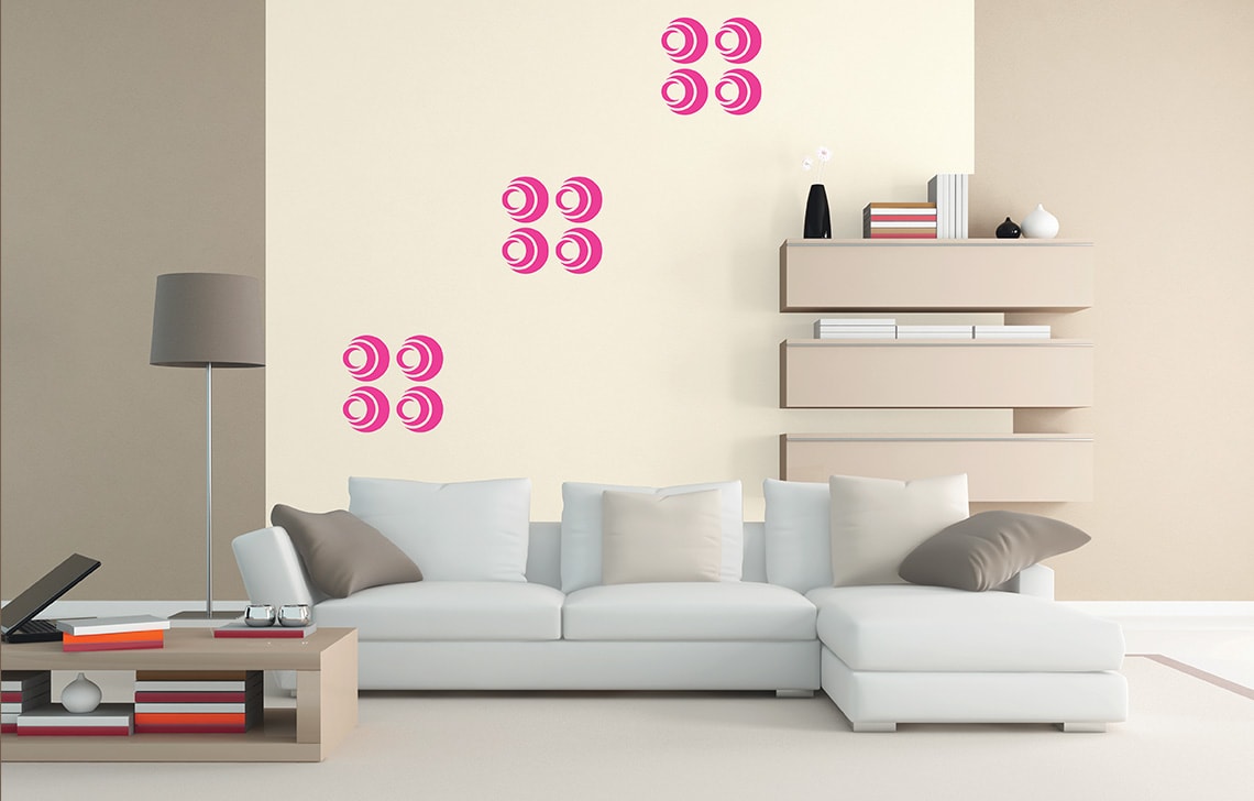 ColourDrive-Royale Luxury Emulsion Geometric Stencil Circles wall stencil design painting for Bedroom,Kitchen Room,Dining Hall